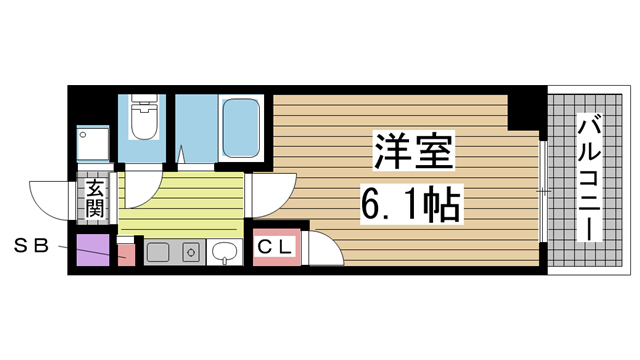 神戸市中央区生田町(JR東海道本線(近畿)三ノ宮)のマンション賃貸物件 間取画像