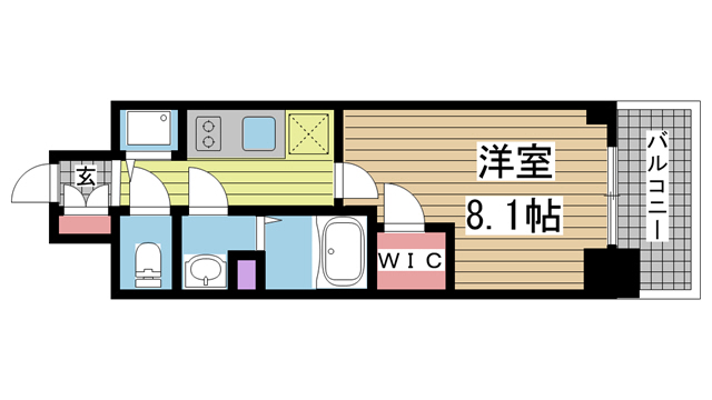 神戸市中央区中町通(JR東海道本線(近畿)神戸)のマンション賃貸物件 間取画像