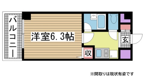 神戸市中央区二宮町(JR東海道本線(近畿)三ノ宮)のマンション賃貸物件 間取画像