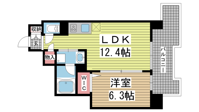 神戸市中央区磯辺通(JR東海道本線(近畿)三ノ宮)のマンション賃貸物件 間取画像