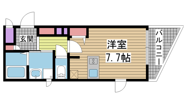 神戸市中央区中町通(JR東海道本線(近畿)神戸)のマンション賃貸物件 間取画像