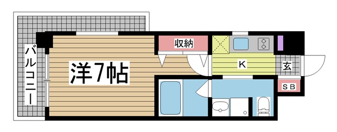 神戸市兵庫区七宮町(JR東海道本線(近畿)神戸)のマンション賃貸物件 間取画像