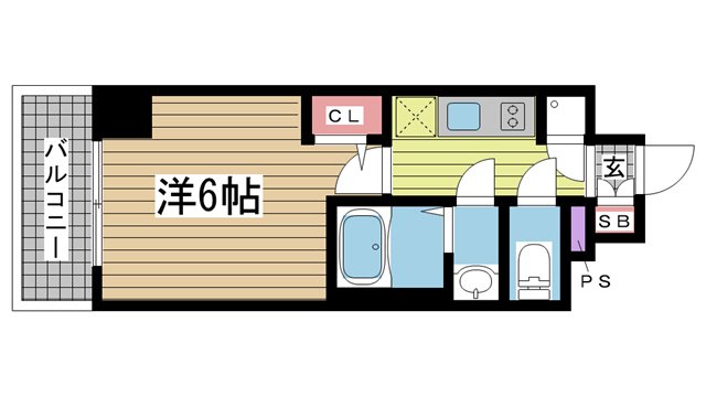 神戸市兵庫区東出町(JR東海道本線(近畿)神戸)のマンション賃貸物件 間取画像