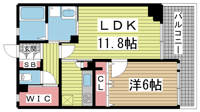 神戸市中央区元町通(JR東海道本線(近畿)神戸)のマンション賃貸物件 間取画像