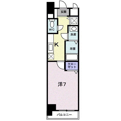 西宮市馬場町(阪神本線西宮)のマンション賃貸物件 間取画像