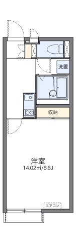 神戸市北区八多町中(神戸電鉄三田線道場南口)のアパート賃貸物件 間取画像