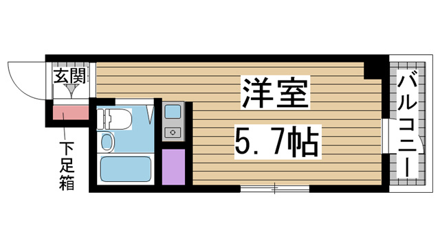 神戸市中央区北長狭通(JR東海道本線(近畿)元町)のマンション賃貸物件 間取画像