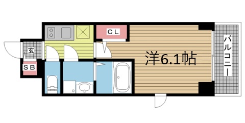 神戸市兵庫区西多聞通(JR東海道本線(近畿)神戸)のマンション賃貸物件 間取画像