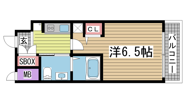 神戸市中央区御幸通(JR東海道本線(近畿)三ノ宮)のマンション賃貸物件 間取画像