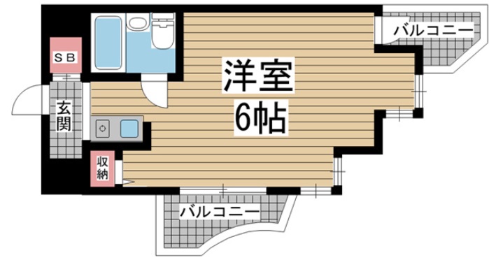 神戸市灘区岩屋北町(JR東海道本線(近畿)灘)のマンション賃貸物件 間取画像