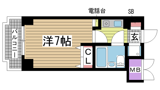 神戸市中央区東雲通(阪急神戸線春日野道)のマンション賃貸物件 間取画像