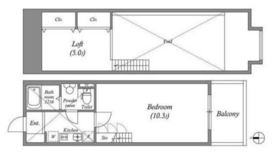 神戸市灘区友田町(JR東海道本線(近畿)六甲道)のマンション賃貸物件 間取画像
