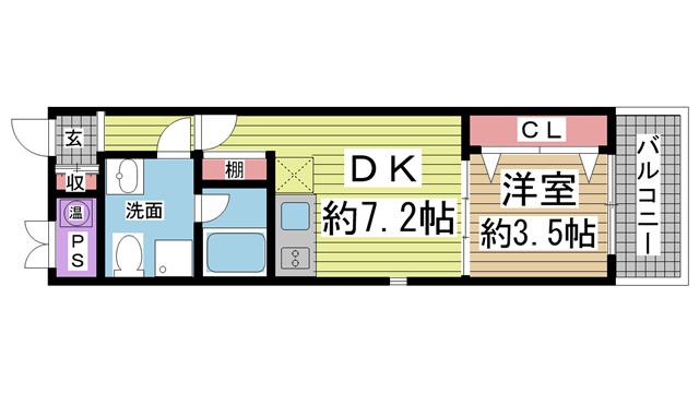 神戸市灘区岩屋中町(JR東海道本線(近畿)灘)のマンション賃貸物件 間取画像