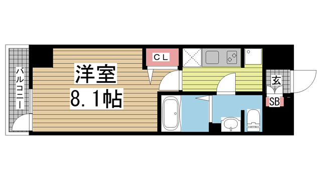 神戸市兵庫区三川口町(JR山陽本線兵庫)のマンション賃貸物件 間取画像