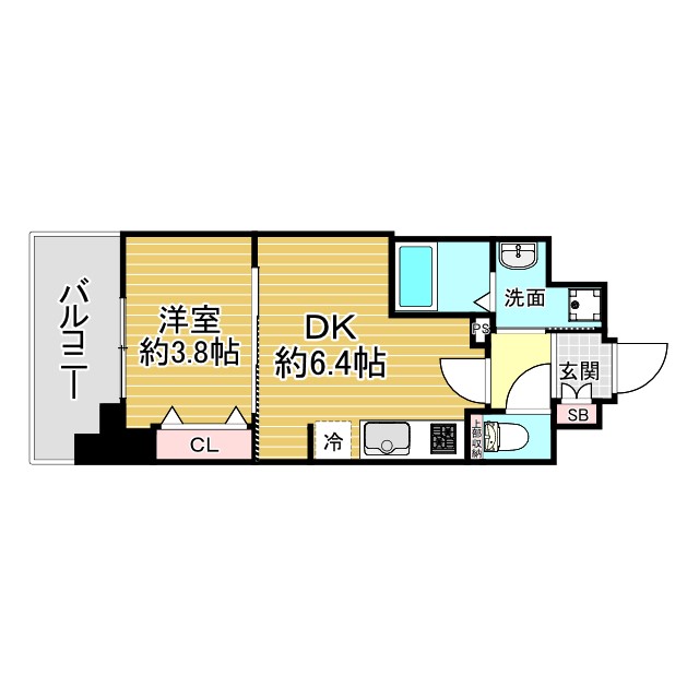 神戸市兵庫区水木通(神戸高速線新開地)のマンション賃貸物件 間取画像