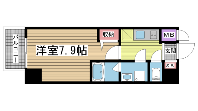 神戸市兵庫区中道通(神戸市営地下鉄線湊川公園)のマンション賃貸物件 間取画像