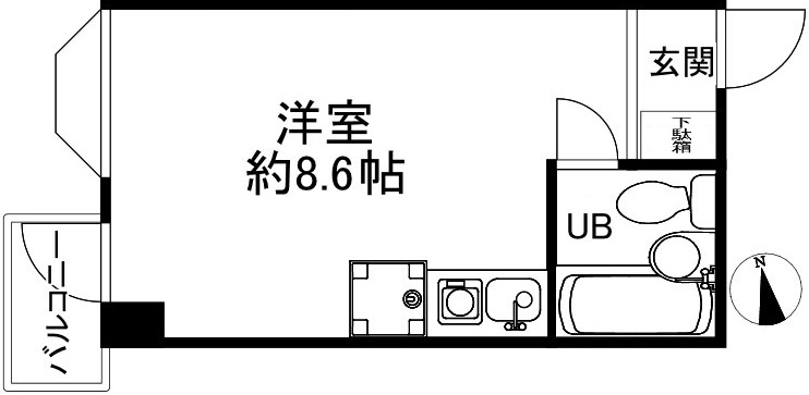 神戸市灘区深田町(JR東海道本線(近畿)六甲道)のマンション賃貸物件 間取画像