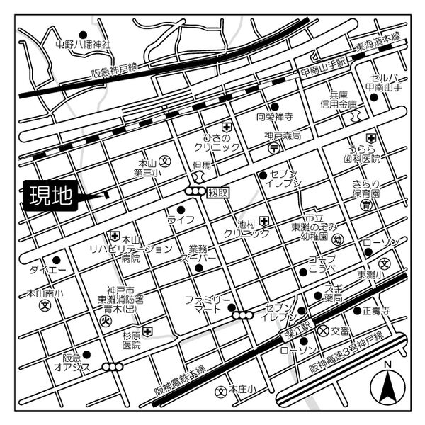 神戸市東灘区本山中町(JR東海道本線(近畿)摂津本山)のマンション賃貸物件 間取画像