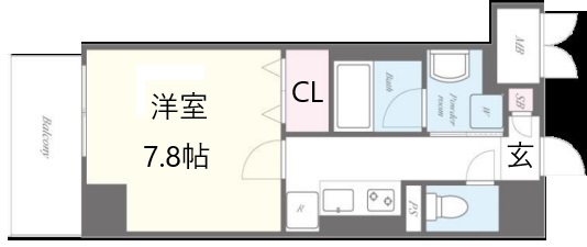 神戸市兵庫区下沢通(神戸市営地下鉄線湊川公園)のマンション賃貸物件 間取画像