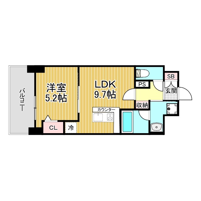 神戸市兵庫区浜崎通(JR山陽本線兵庫)のマンション賃貸物件 間取画像