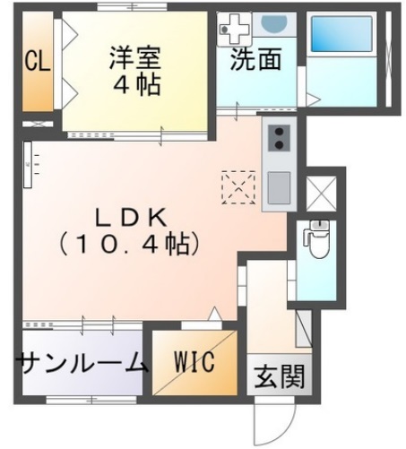 神戸市東灘区西岡本(阪急神戸線岡本)のアパート賃貸物件 間取画像
