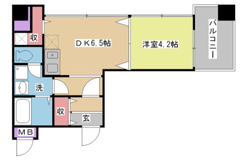 神戸市灘区友田町(JR東海道本線(近畿)六甲道)のマンション賃貸物件 間取画像