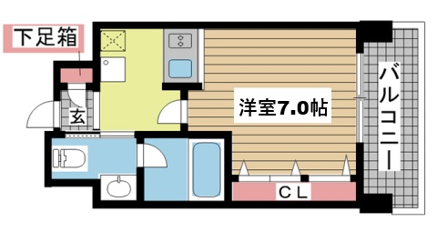 神戸市灘区友田町(JR東海道本線(近畿)六甲道)のマンション賃貸物件 間取画像