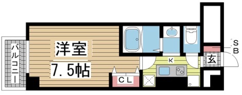 神戸市須磨区寺田町(神戸市営地下鉄線板宿)のマンション賃貸物件 間取画像