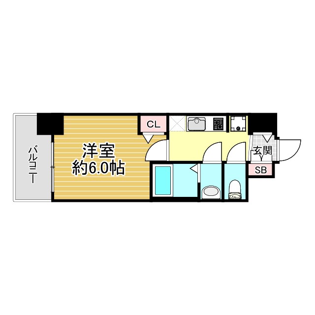 神戸市兵庫区水木通(神戸高速線新開地)のマンション賃貸物件 間取画像