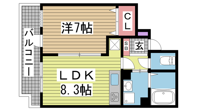 神戸市中央区元町通(JR東海道本線(近畿)元町)のマンション賃貸物件 間取画像