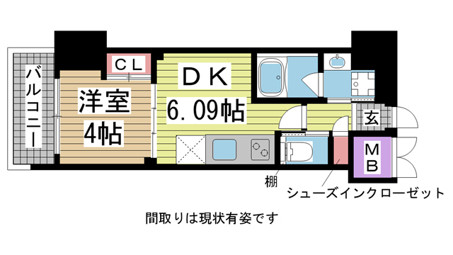 神戸市中央区日暮通(JR東海道本線(近畿)三ノ宮)のマンション賃貸物件 間取画像