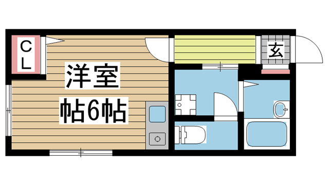 神戸市中央区旗塚通(神戸市営地下鉄線新神戸)のアパート賃貸物件 間取画像