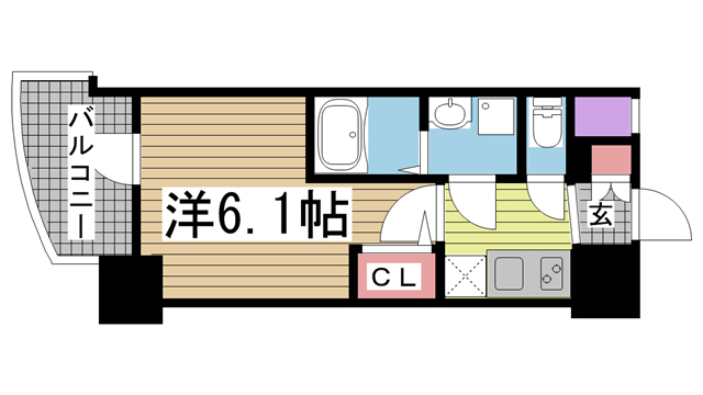 神戸市中央区中山手通(JR東海道本線(近畿)元町)のマンション賃貸物件 間取画像