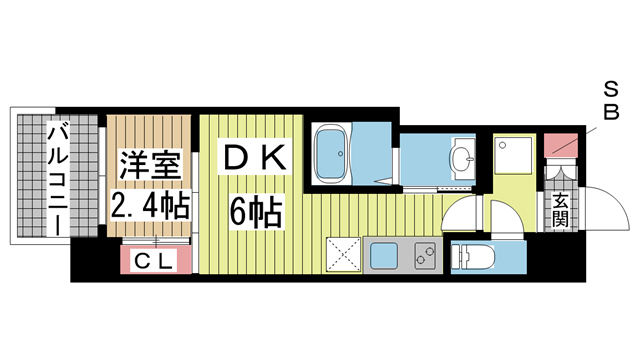 神戸市中央区中山手通(JR東海道本線(近畿)元町)のマンション賃貸物件 間取画像