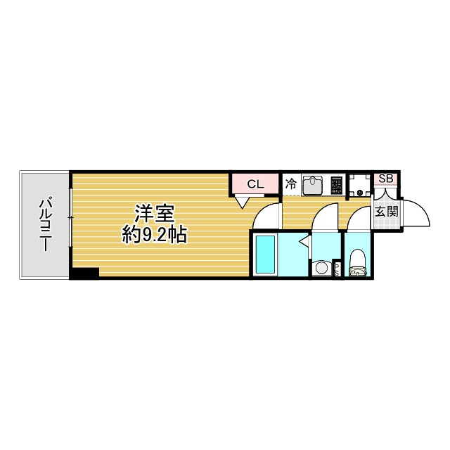 神戸市兵庫区西多聞通(JR東海道本線(近畿)神戸)のマンション賃貸物件 間取画像