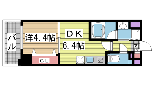 神戸市兵庫区浜崎通(JR山陽本線兵庫)のマンション賃貸物件 間取画像