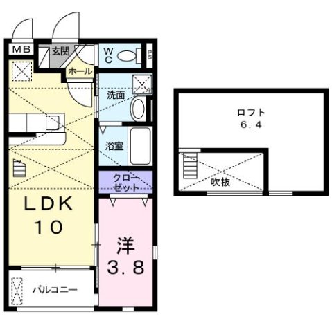 尼崎市南武庫之荘(阪急神戸線武庫之荘)のアパート賃貸物件 間取画像