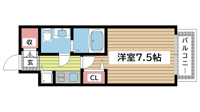 神戸市中央区元町通(JR東海道本線(近畿)神戸)のマンション賃貸物件 間取画像