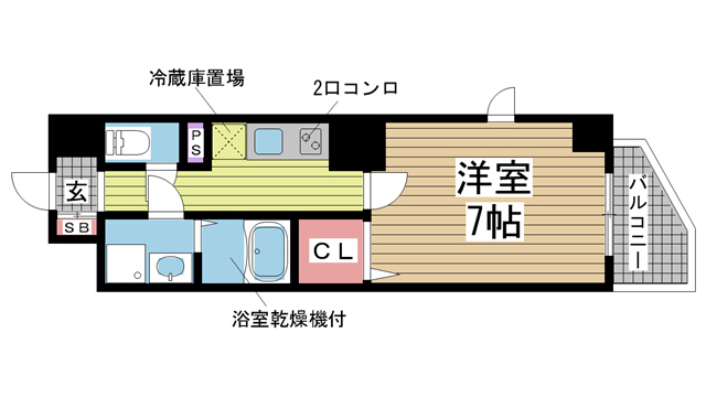 神戸市中央区元町通(JR東海道本線(近畿)元町)のマンション賃貸物件 間取画像