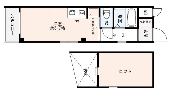 神戸市中央区北野町(JR東海道本線(近畿)三ノ宮)のマンション賃貸物件 間取画像