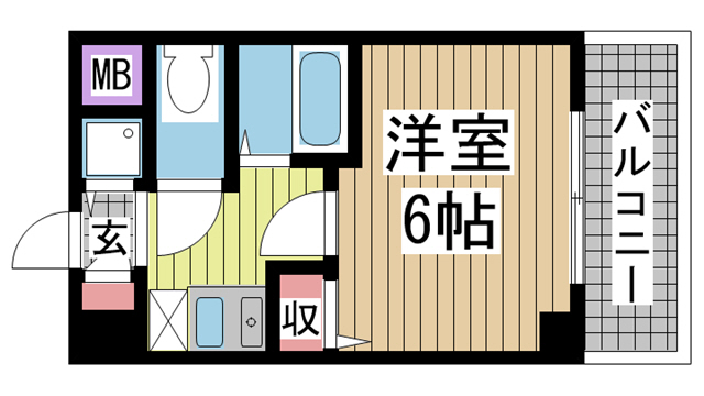 神戸市兵庫区西出町(JR東海道本線(近畿)神戸)のマンション賃貸物件 間取画像