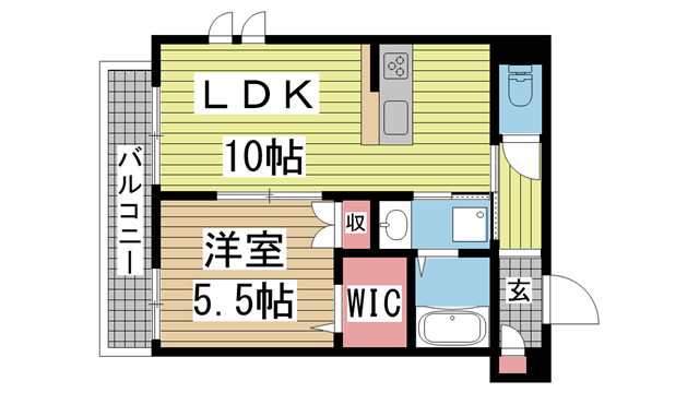 神戸市灘区船寺通(阪神本線西灘)のアパート賃貸物件 間取画像
