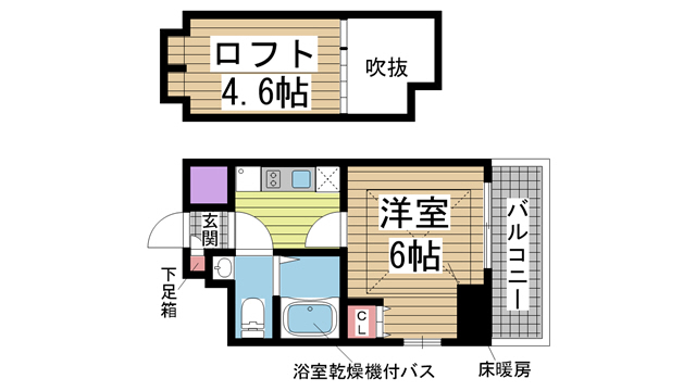 神戸市中央区下山手通(JR東海道本線(近畿)元町)のマンション賃貸物件 間取画像
