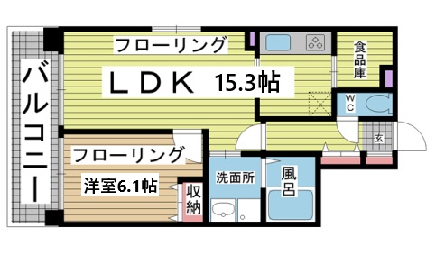 神戸市中央区布引町(JR東海道本線(近畿)三ノ宮)のマンション賃貸物件 間取画像