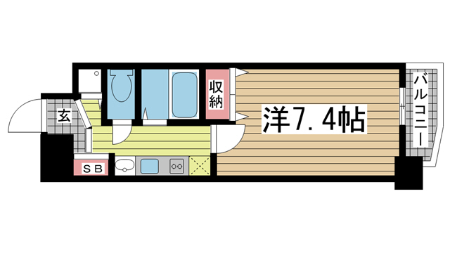 神戸市中央区中町通(JR東海道本線(近畿)神戸)のマンション賃貸物件 間取画像