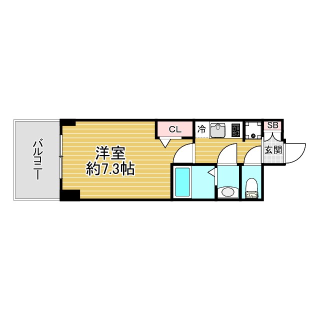 神戸市兵庫区西多聞通(JR東海道本線(近畿)神戸)のマンション賃貸物件 間取画像