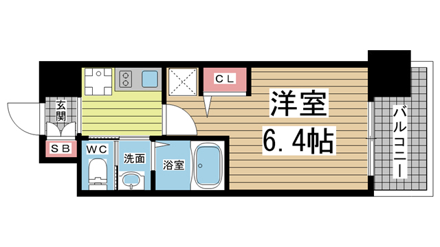 神戸市兵庫区佐比江町(JR東海道本線(近畿)神戸)のマンション賃貸物件 間取画像