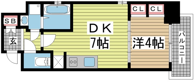 神戸市中央区元町通(JR東海道本線(近畿)元町)のマンション賃貸物件 間取画像