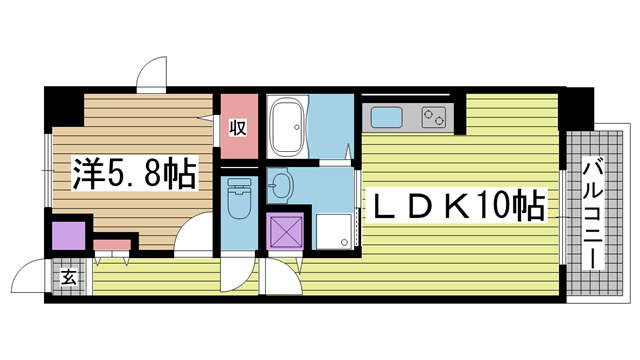 神戸市兵庫区御崎本町(JR和田岬線和田岬)のマンション賃貸物件 間取画像