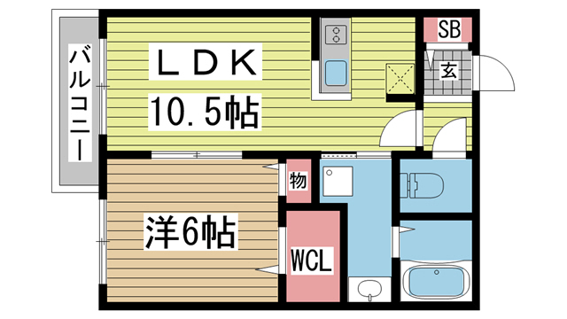 神戸市兵庫区材木町(神戸市営地下鉄海岸線御崎公園)のマンション賃貸物件 間取画像